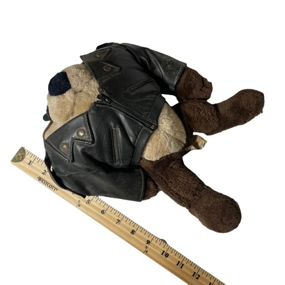 Taz Tasmanian Devil Plush 11" Moto Jacket Looney Toons Vintage Outfit Biker Gang - Picture 2 of 11